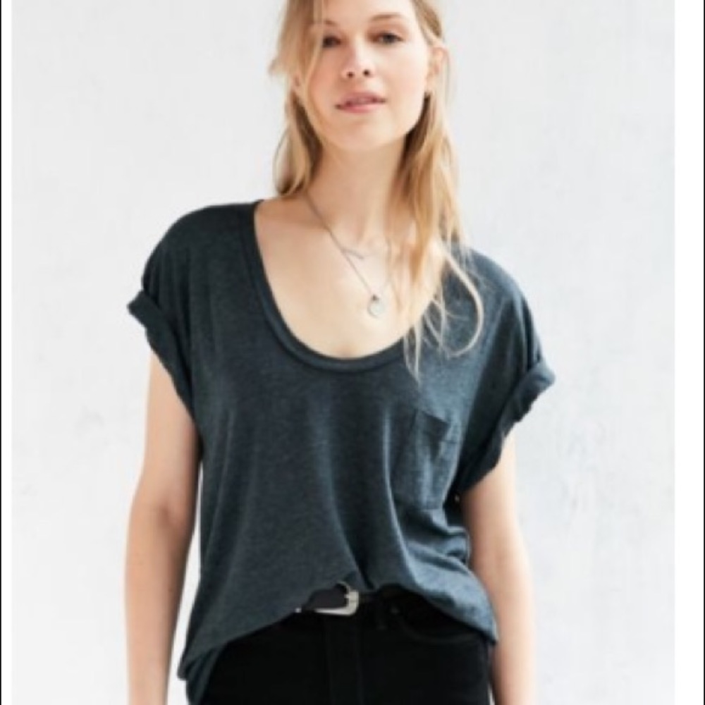 Urban outfitters scoopneck slouch pocket tee